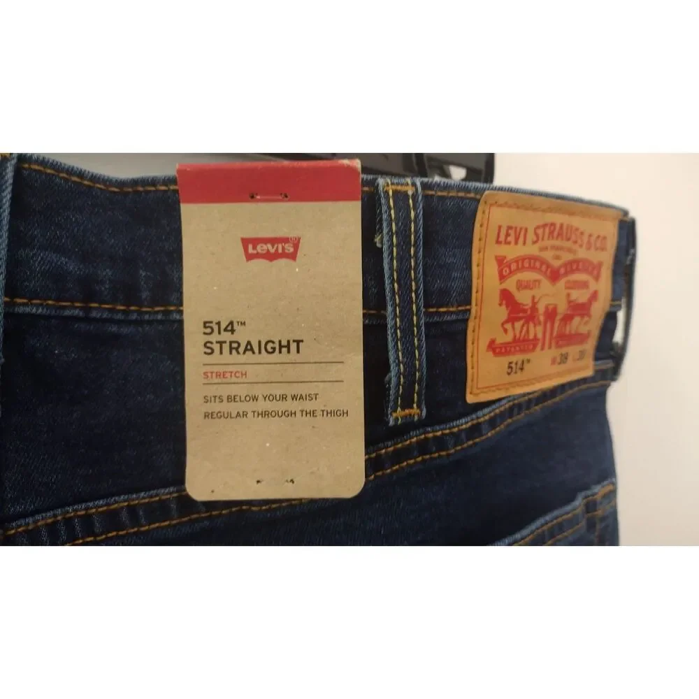 Levi’s 514 Straight Fit Dark Wash Jeans Men’s Size 38x30 Denim Pants